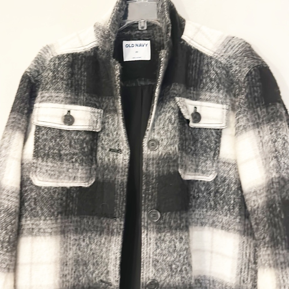 Old Navy Plaid Wool Button Down Pockets Shacket W… - image 3
